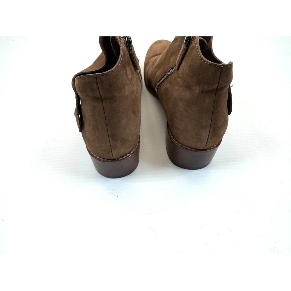 Eileen Fisher Billie‎ Ankle Boots Women 7.5 EUC Leather Zip Closure Round Toe